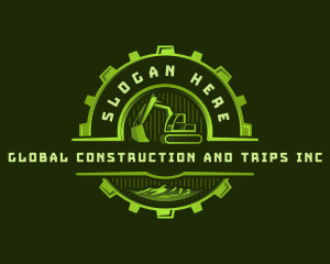 Excavate - Excavator Machinery Mountain logo design
