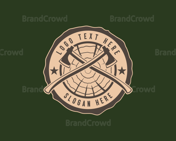 Lumberjack Axe Woodcutting Logo