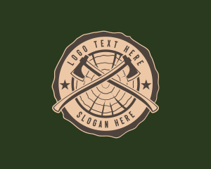 Woodcutter - Lumberjack Axe Woodcutting logo design