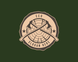 Lumberjack Axe Woodcutting Logo