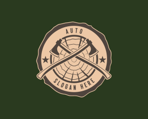 Lumberjack Axe Woodcutting Logo