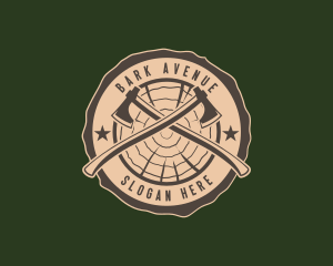 Lumberjack Axe Woodcutting logo design