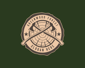 Forestry - Lumberjack Axe Woodcutting logo design
