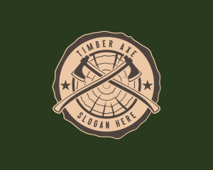 Woodcutter - Lumberjack Axe Woodcutting logo design