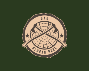 Lumberjack Axe Woodcutting logo design