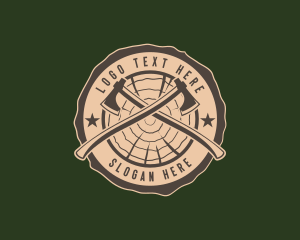 Carpenter - Lumberjack Axe Woodcutting logo design