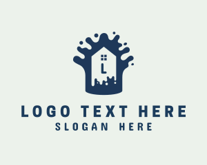 Letter - House Paintbrush Handyman logo design