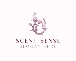 Scented Flower Candle logo design