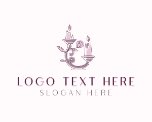 Aromatherapy - Scented Flower Candle logo design