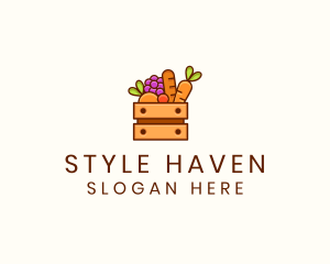 Supermarket - Fruit & Vegetable Basket logo design