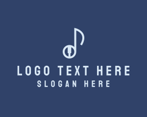 Tunes - Musical Note Pianist logo design