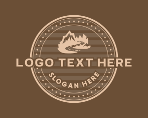 Campsite - Mountain Peak Travel logo design