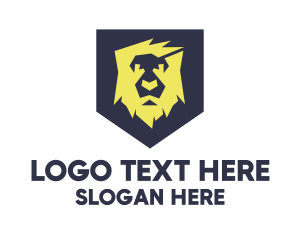Shield - Gray Shield Lion logo design