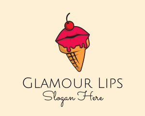 Lips Ice Cream  logo design