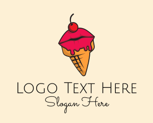 Mouth - Lips Ice Cream logo design