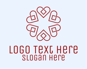 School Supplies - Floral Heart Diamond logo design