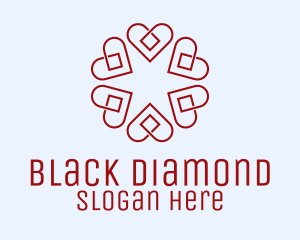 Floral Heart Diamond logo design