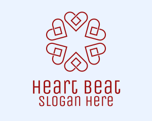 Floral Heart Diamond logo design