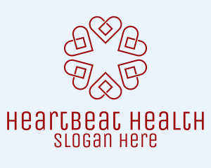 Cardiovascular - Floral Heart Diamond logo design