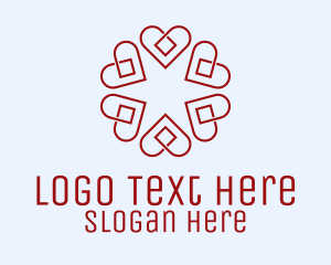 Simple - Floral Heart Diamond logo design