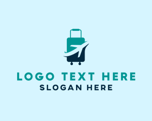 Airport - Luggage Airplane Travel logo design