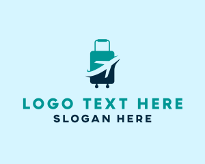 Stewardess - Luggage Airplane Travel logo design
