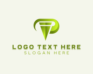 Corporation - Digital Consultant Company Letter P logo design