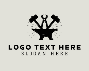 Sledgehammer - Hammer Anvil Tools logo design