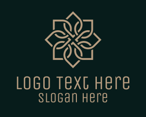 Accommodation - Brown Floral Motif logo design