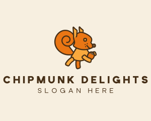 Chipmunk - Cute Cartoon Squirrel logo design