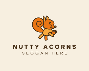 Squirrel - Cute Cartoon Squirrel logo design