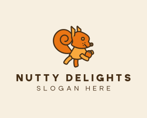 Cute Cartoon Squirrel logo design