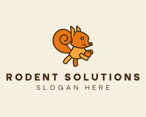 Cute Cartoon Squirrel logo design