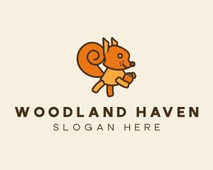 Cute Cartoon Squirrel logo design