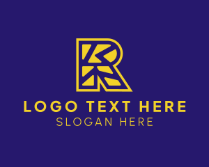 Telecommunication - Puzzle Shape Business Letter R logo design