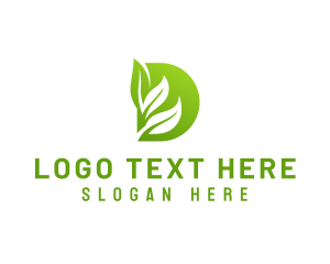 Sustainable - Garden Leaf Letter D logo design