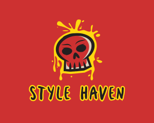 Skull Graffiti Art logo design