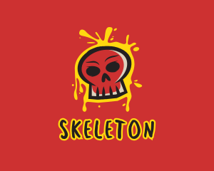 Skull Graffiti Art logo design