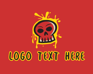 Spooky - Skull Graffiti Art logo design