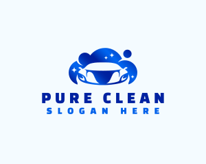 Car Cleaning Bubble logo design