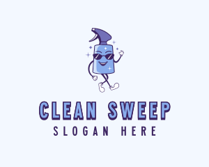 Custodian - Sanitation Cleaning Spray logo design