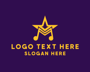 Negative Space - Musical Talent Star logo design