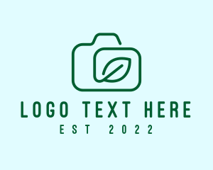 Hobby - Photography Camera Leaf Outline logo design