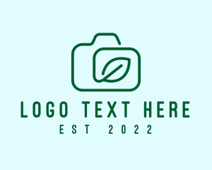 Mother Nature - Photography Camera Leaf Outline logo design