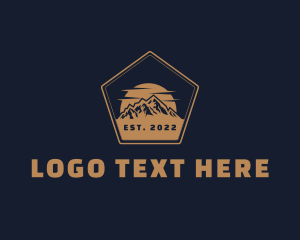 Tourist - Pentagon Travel Mountain logo design