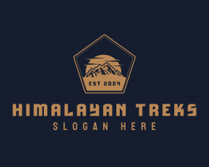 Pentagon Travel Mountain logo design