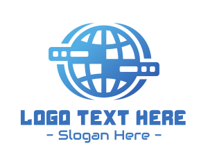 Blue Globe - Global Server Tech Company logo design