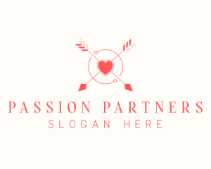 Heart Arrow Love logo design