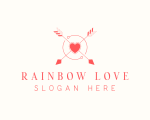 Heart Arrow Love logo design