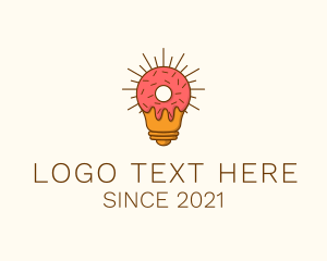 Lightbulb - Doughnut Dessert Patisserie logo design